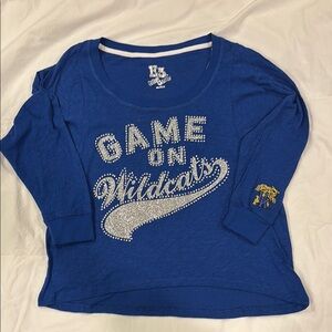 Blue Wildcats Graphic Long Sleeve Top